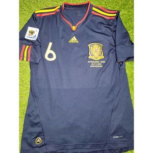Iniesta Spain 2010 WORLD CUP FINAL Soccer Away Jersey Shirt L SKU# P47896 AZB001